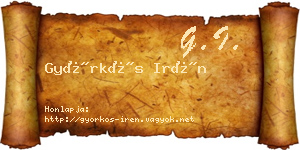 Györkös Irén névjegykártya